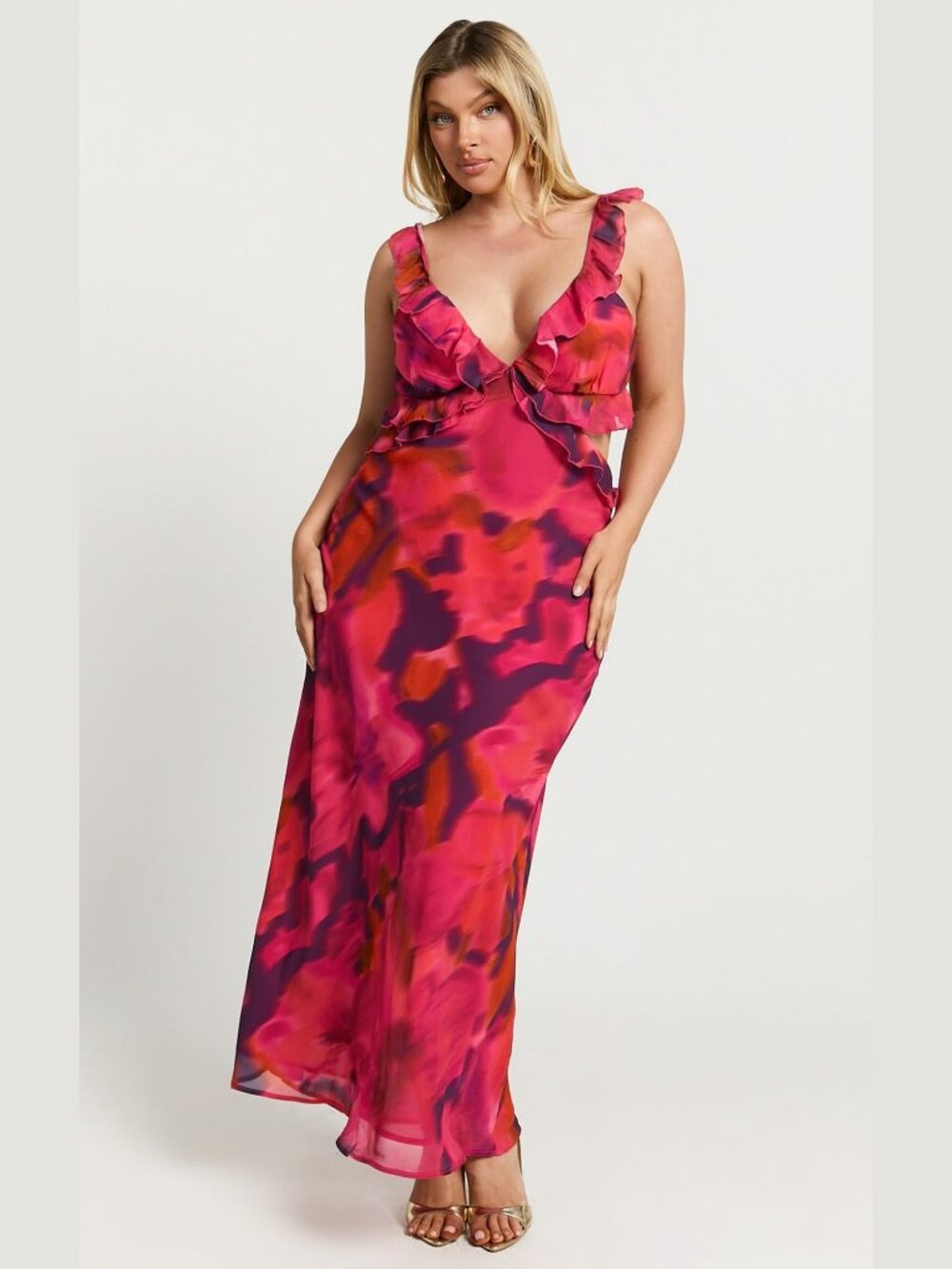 Showpo Alessa Midi Dress - Adeana Print - Size 12